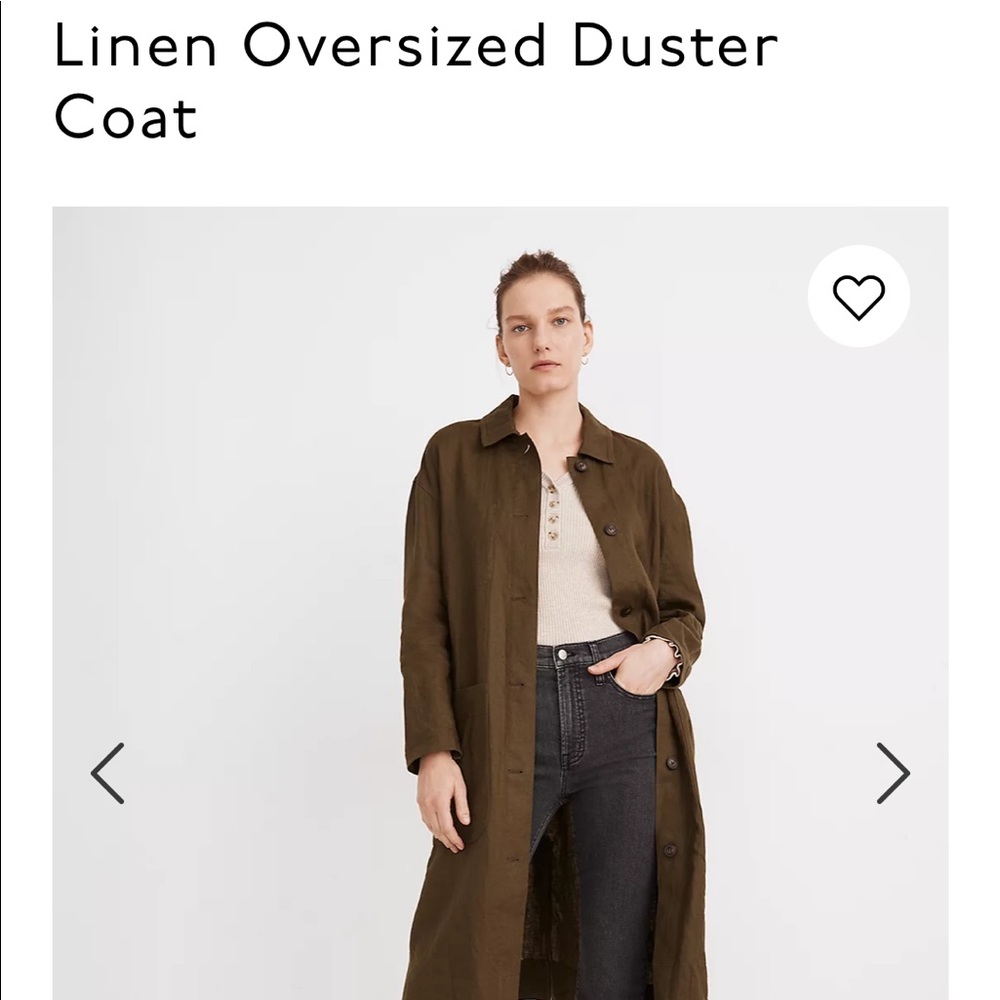 NWT MADEWELL: Linen Oversized Duster Coat